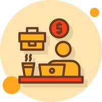 Remote work benefits Filled Shadow Circle Icon vector