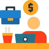 Remote work benefits Flat Icon vector