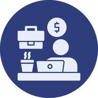 Remote work benefits Glyph Circle Icon vector