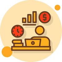 Remote work opportunities Filled Shadow Circle Icon vector