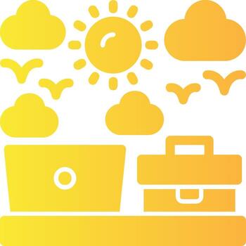 Remote work freedom Solid Multi Gradient Icon vector