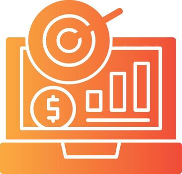 remoto trabajo éxito sólido multi degradado icono vector