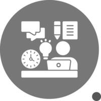 Remote work skills Glyph Shadow Icon vector