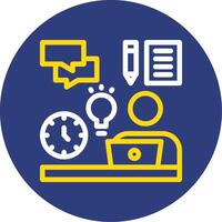 Remote work skills Dual Line Circle Icon vector
