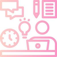 Remote work skills Linear Gradient Icon vector