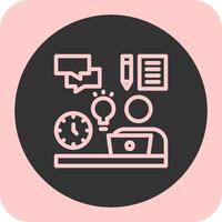 Remote work skills Linear Round Icon vector