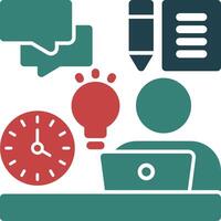 Remote work skills Glyph Two Color Icon vector