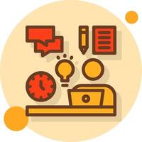 Remote work skills Filled Shadow Circle Icon vector