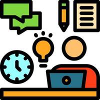 Remote work skills Line Filled Icon vector