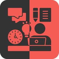 Remote work skills Red Inverse Icon vector