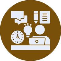 Remote work skills Glyph Circle Icon vector