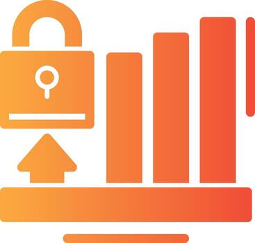 bloquear sólido multi degradado icono vector