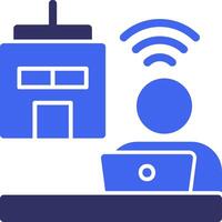 Remote work future Solid Two Color Icon vector