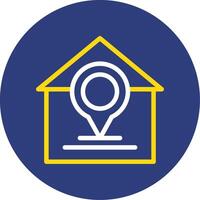 Home Dual Line Circle Icon vector