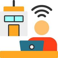 Remote work future Flat Icon vector