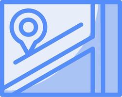 Map Line Filled Blue Icon vector