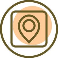 Pin Linear Circle Icon vector