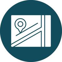 Map Glyph Circle Icon vector