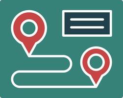 GPS Glyph Two Color Icon vector