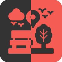 Park Red Inverse Icon vector