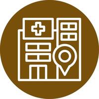 Hospital Outline Circle Icon vector