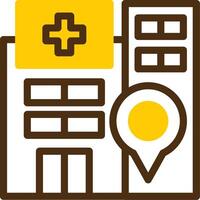 Hospital Yellow Lieanr Circle Icon vector