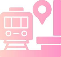 Train Station Solid Multi Gradient Icon vector