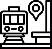 Train Station Line Icon vector