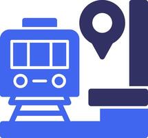 Train Station Solid Two Color Icon vector