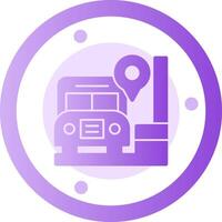 icono de gradiente de glifo de parada de autobús vector