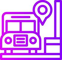 autobús detener lineal degradado icono vector