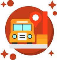 Bus Stop Tailed Color Icon vector