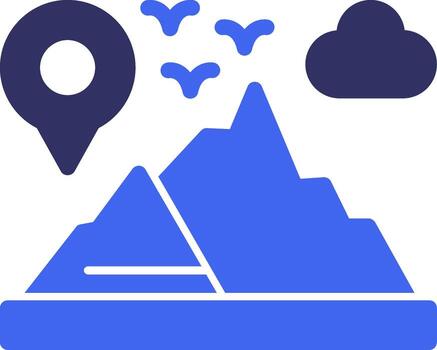 Mountain Solid Two Color Icon vector