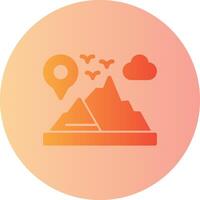 Mountain Gradient Circle Icon vector