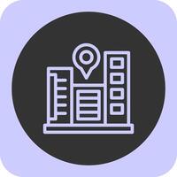 Cityscape Linear Round Icon vector