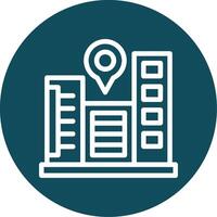 Cityscape Outline Circle Icon vector