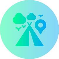 Campsite Gradient Circle Icon vector