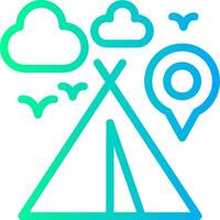 Campsite Linear Gradient Icon vector