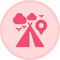 Campsite Multicolor Circle Icon vector