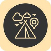 Campsite Linear Round Icon vector