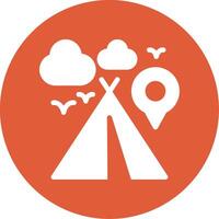 Campsite Glyph Circle Icon vector