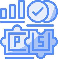Partnership Line Filled Blue Icon vector