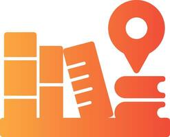 Library Solid Multi Gradient Icon vector