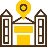 School Yellow Lieanr Circle Icon vector