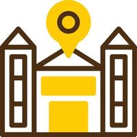 School Yellow Lieanr Circle Icon vector