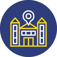 School Dual Line Circle Icon vector