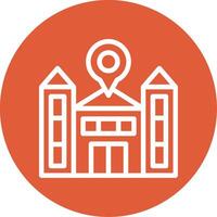 School Outline Circle Icon vector