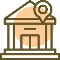 Bank Linear Circle Icon vector