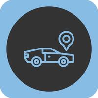 Car Linear Round Icon vector