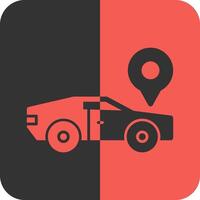 Car Red Inverse Icon vector